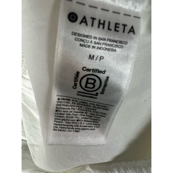 Athleta Paradise Mid Rise Wide Leg Pant For Women,  Size M, Petite White - Picture 8 of 11